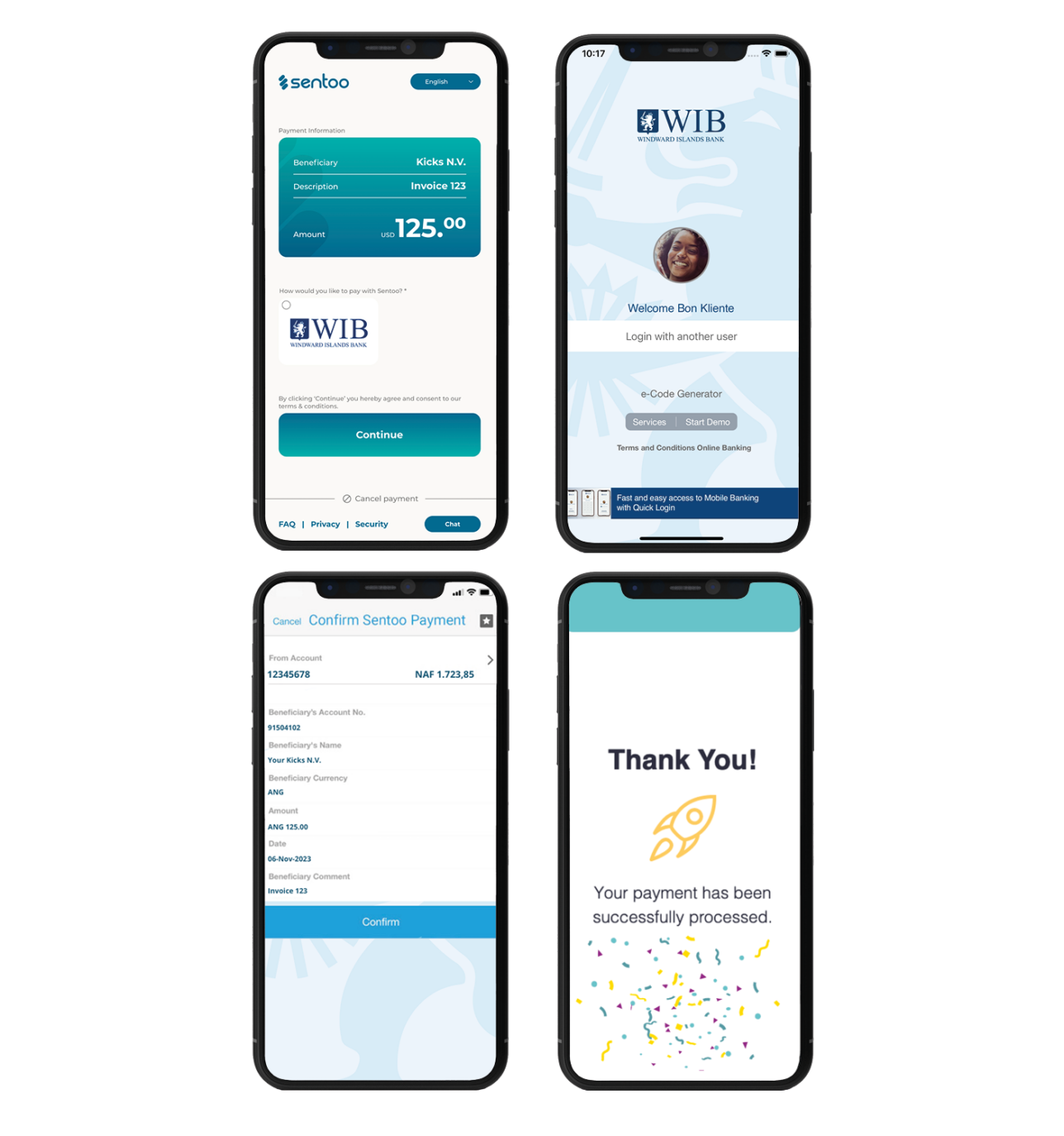 Sentoo payment solution - The Windward Islands Bank