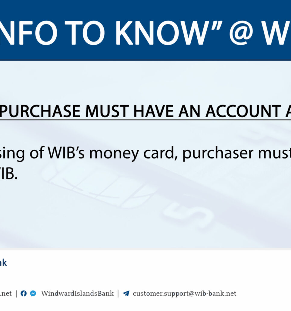 Info to know 8 - Money card - The Windward Islands Bank