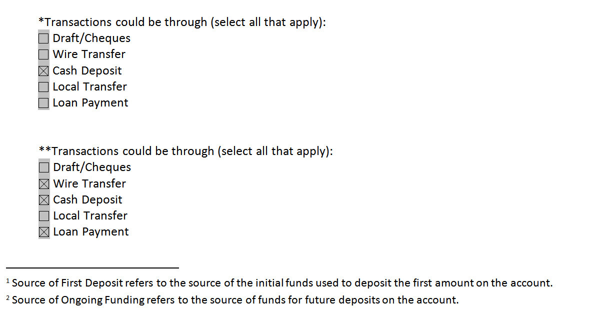 Applicable Transactions