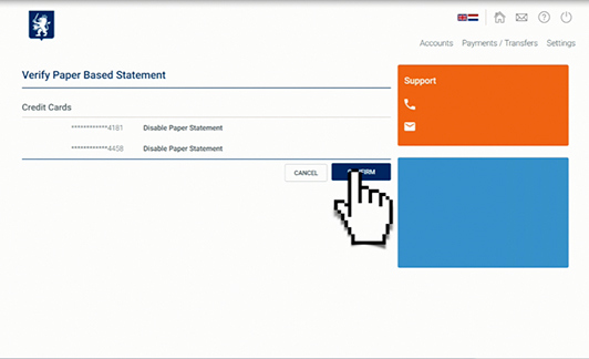 Step 4 > On the Verify Paper Based Statement page, click the Confirm button.