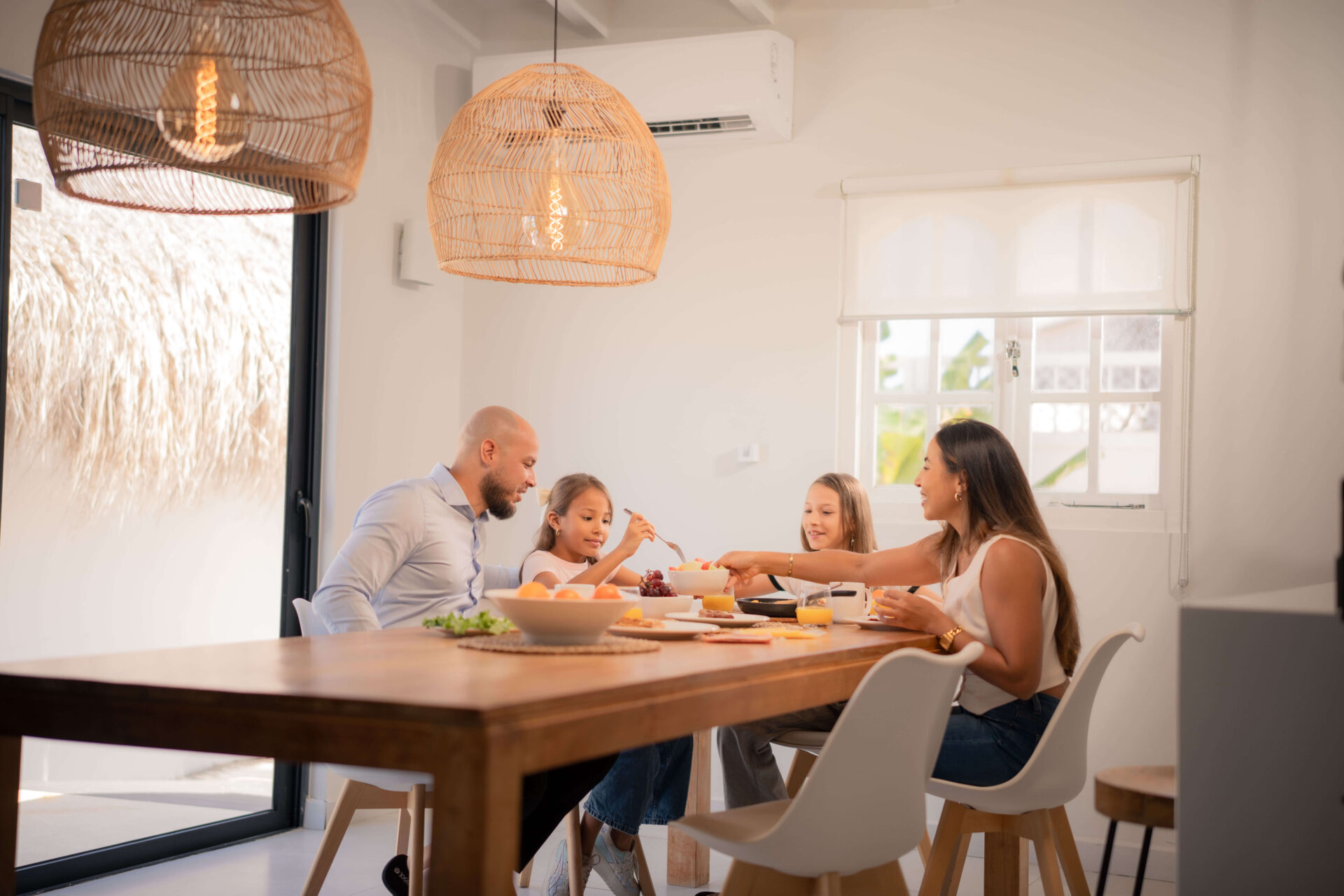 Family Enjoying Breakfast Together at Home